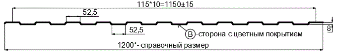 Фото: Профнастил С8 х 1150 - B (ПЭ-01-7024-0.4±0.08мм) в Орехово-Зуево