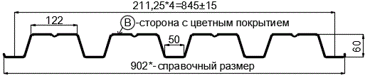 Фото: Профнастил Н60 х 845 - B (PURMAN-20-5005-0.5) в Орехово-Зуево