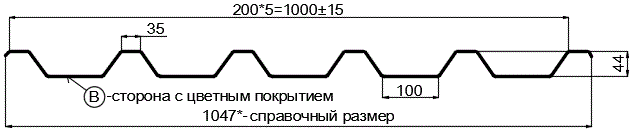 Фото: Профнастил С44 х 1000 - B (PURETAN-20-RR35-0.5) в Орехово-Зуево