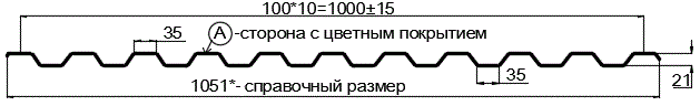 Фото: Профнастил С21 х 1000 - A (ПЭ-01-RR32-0.45) в Орехово-Зуево