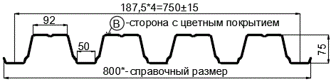 Фото: Профнастил Н75 х 750 - B (ПЭ-01-9002-0.7) в Орехово-Зуево