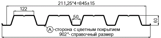 Фото: Профнастил Н60 х 845 - B (PURMAN-20-Citrine-0.5) в Орехово-Зуево