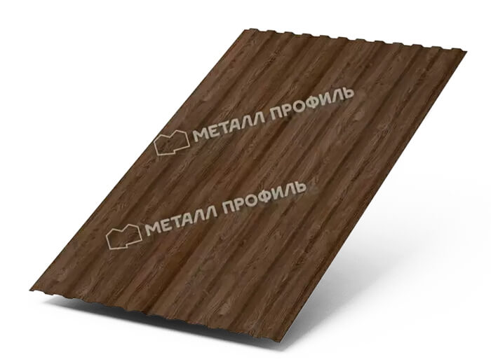 Фото: Профнастил МП10 х 1100 - B (ECOSTEEL_MA_Д-01-МореныйДуб-0.5) в Орехово-Зуево