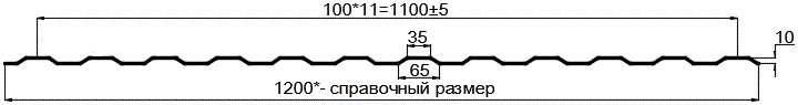 Фото: Профнастил оцинкованный МП10 х 1100 (ОЦ-01-БЦ-СТ) в Орехово-Зуево