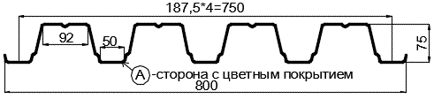 Фото: Профнастил Н75 х 750 - A (ПЭ-01-1015-0.7) в Орехово-Зуево